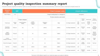 Quality Inspection Report Powerpoint Ppt Template Bundles Appealing Good