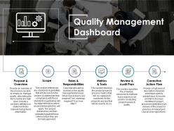 Quality management dashboard ppt model graphics