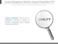 Quality management definition sample presentation ppt