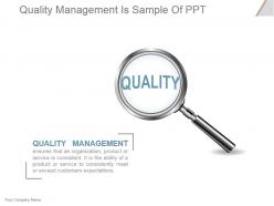 Quality management is sample of ppt