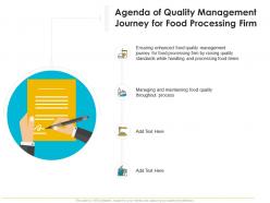 Quality management journey food processing firm agenda of quality management journey for food processing firm