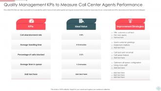 Quality Management KPIS To Measure Call Center Agents Performance