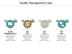 Quality management lean ppt powerpoint presentation inspiration infographic template cpb