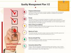 Quality management plan corrective action plan ppt powerpoint icon