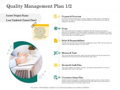 Quality Management Plan Purpose Scope Of Project Management