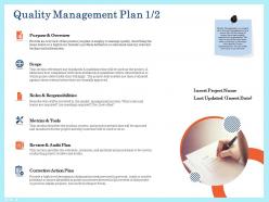 Quality management plan responsibilities ppt slides guidelines