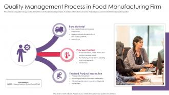 Quality Management Process In Food Manufacturing Firm