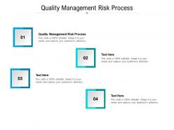 Quality management risk process ppt powerpoint presentation icon show cpb