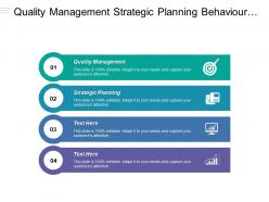Quality management strategic planning behaviour management strategic planning cpb