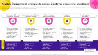 Quality Management Strategies To Upskill Employee Operational Excellence