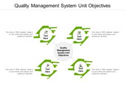 Quality management system unit objectives ppt powerpoint presentation layouts cpb