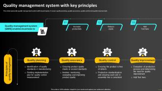 Quality Management System With Key Principles Operations Strategy To Optimize Strategy SS