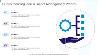 Quality Planning Icon In Project Management Process