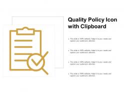 Quality policy icon with clipboard