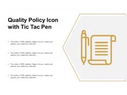 Quality policy icon with tic tac pen