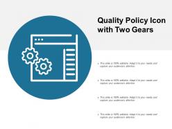 Quality policy icon with two gears