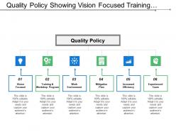Quality Policy Showing Vision Focused Training And Workshop Program