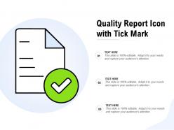Quality report icon with tick mark