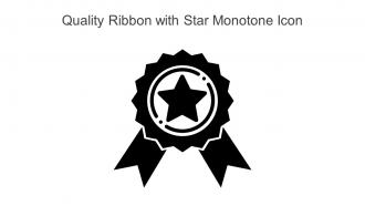 Quality Ribbon With Star Monotone Icon In Powerpoint Pptx Png And Editable Eps Format