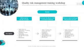 Quality Risk Management Training Workshop