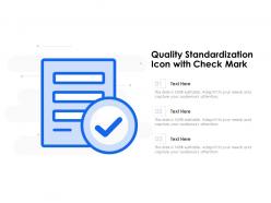 Quality standardization icon with check mark