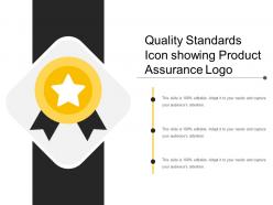 Quality Standards Icon Showing Product Assurance Logo