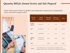 Quantity Bill For Annual Service And Sale Proposal Ppt Powerpoint Presentation Portfolio