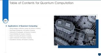 Quantum Computation Table Of Contents