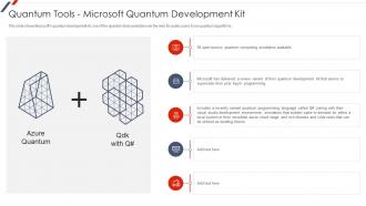 Quantum Mechanics Quantum Tools Microsoft Quantum Development Kit
