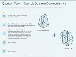 Quantum Tools Microsoft Quantum Development Kit Quantum Computing IT Ppt Powerpoint Show