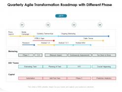 Quarterly agile transformation roadmap with different phase