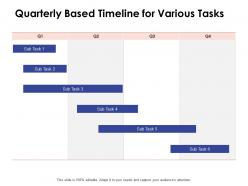 Quarterly based timeline for various tasks ppt powerpoint presentation summary