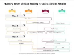 Quarterly Benefit Strategic Roadmap For Lead Generation Activities