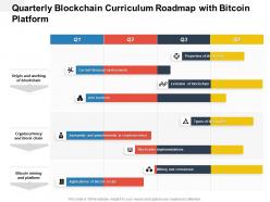 Quarterly blockchain curriculum roadmap with bitcoin platform
