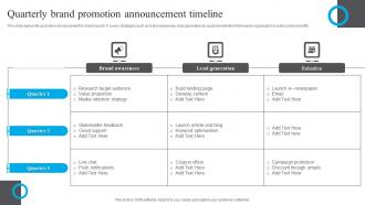 Quarterly Brand Promotion Announcement Timeline