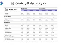 Quarterly budget analysis ppt background images
