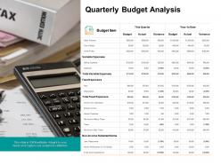 Quarterly budget analysis ppt powerpoint presentation infographics grid