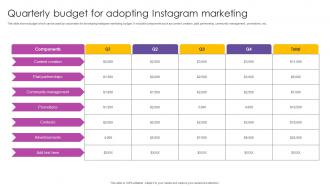 Quarterly Budget For Adopting Instagram Marketing To Increase MKT SS V
