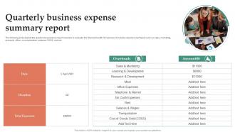 Quarterly Business Expense Summary Report