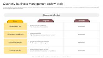 Quarterly Business Management Review Tools