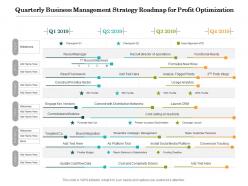 Quarterly business management strategy roadmap for profit optimization