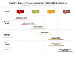 Quarterly business process improvement roadmap for organization
