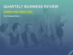 Quarterly business review agenda and objectives powerpoint presentation with slides