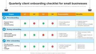 Quarterly Client Onboarding Checklist For Small Businesses
