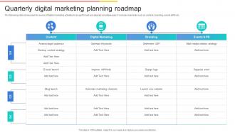 Quarterly Digital Marketing Planning Roadmap