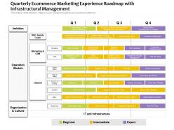Quarterly ecommerce marketing experience roadmap with infrastructural management
