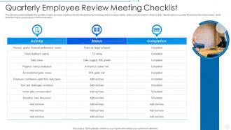 Quarterly Employee Review Meeting Checklist