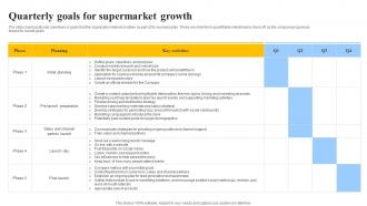 Quarterly Goals For Supermarket Growth Grocery Store Business Plan BP SS