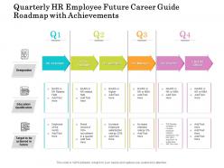 Quarterly hr employee future career guide roadmap with achievements