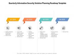 Quarterly information security solution planning roadmap template